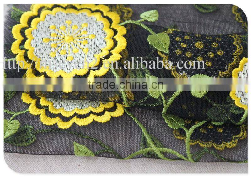Allover Dress fashion colors embroidery cheap lace fabric multi-colors