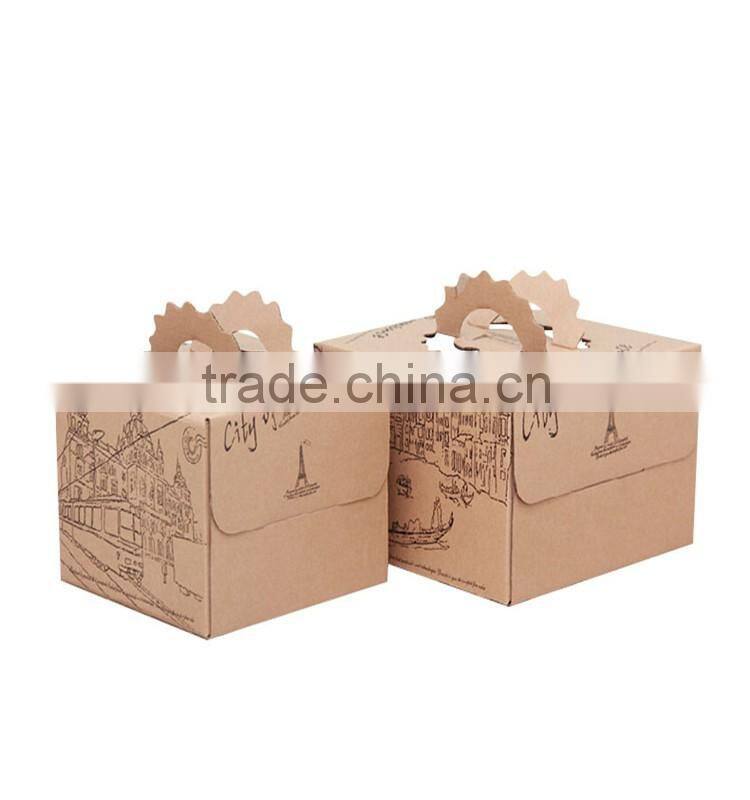 Recycled Materials Feature and Hand-held kraft paper cake box
