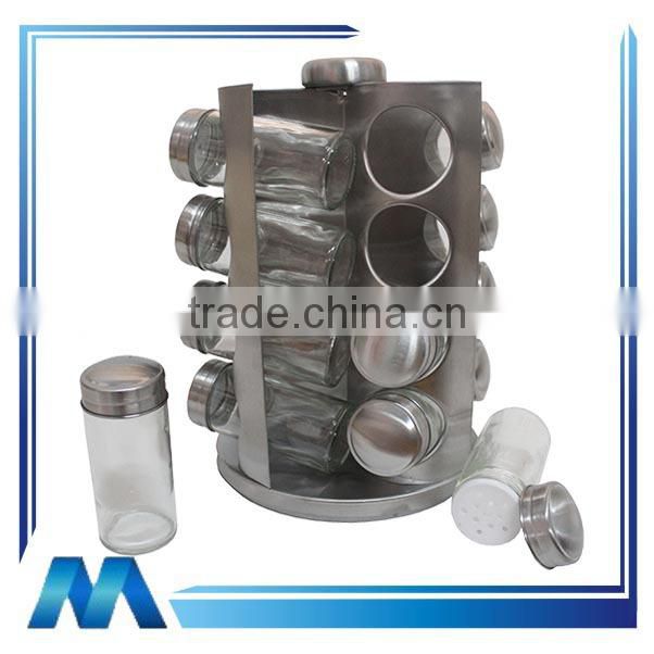revolving 16pcs stainless steel spice set