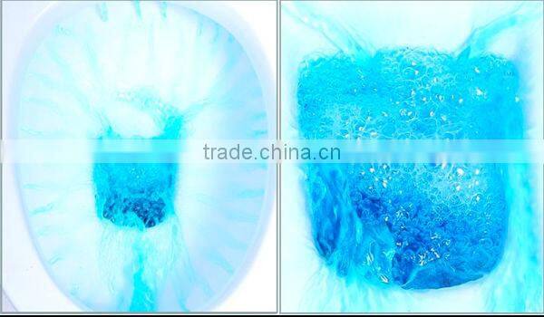 Blue bubble toilet bowl cleaner detergent chemicals