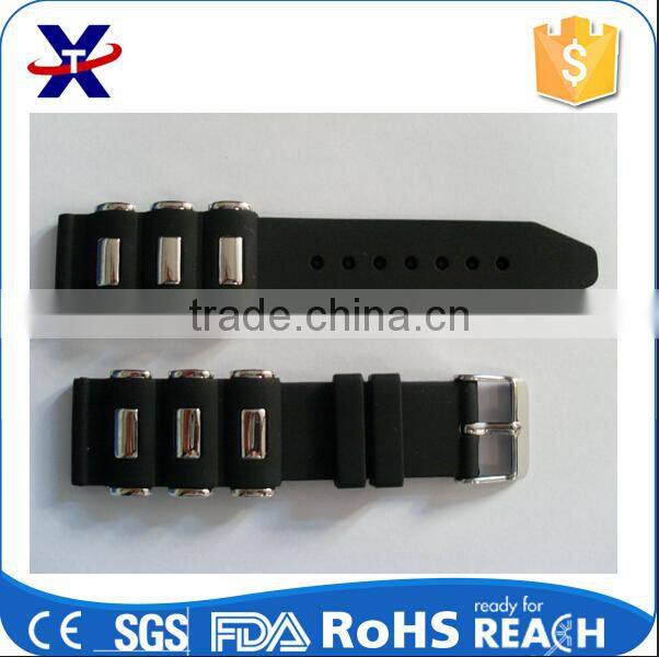durable black durable silicone bulk watch strap