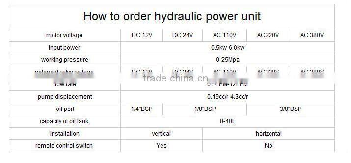 12V/24V DC hydraulic actuator for dump trailer made in China
