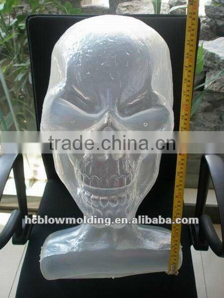 OEM Blow Molding plastic PE skull head/Halloween 3d figure toy decorations Huizhou factory