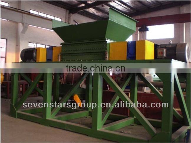 plastic double shaft shredder for drum container cardboard pallet