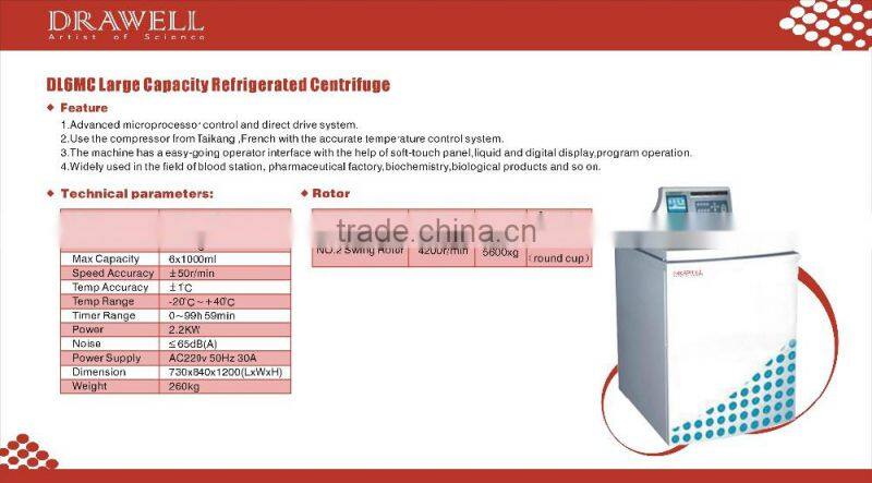 DL6MC Large Capacity Refrigerated Centrifuge