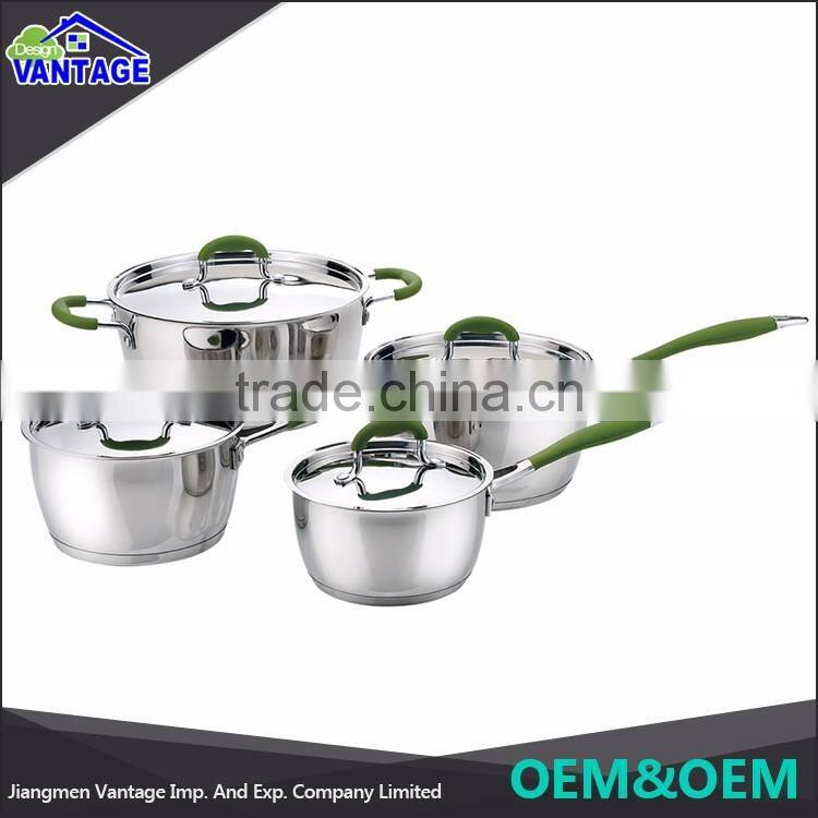 8 pcs cookware sets saucepan and casserole kitchen set cooking pot stainless steel