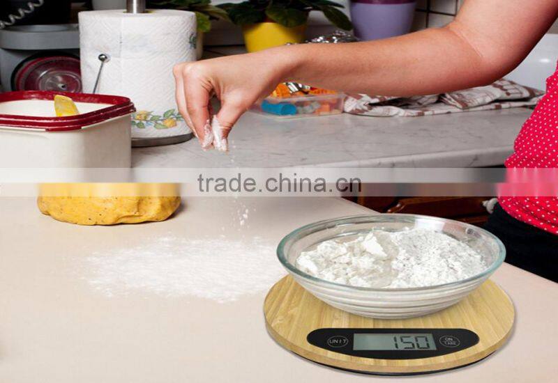 Excellent design bamboo platform digital kitchen scale