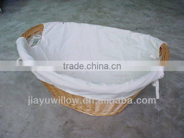 WILLOW WICKER LAUNDRY BASKET WITH HANDLES NATURAL COLOR LAUNDRY BASKET