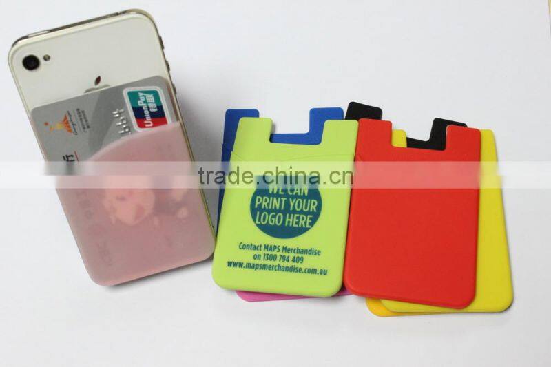 China supplier 3m adhesive phone card holder silicone phone card holder silicone smart wallet