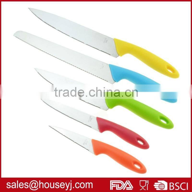 5 pieces stainless steel kitchen knife set with knife block knife holder