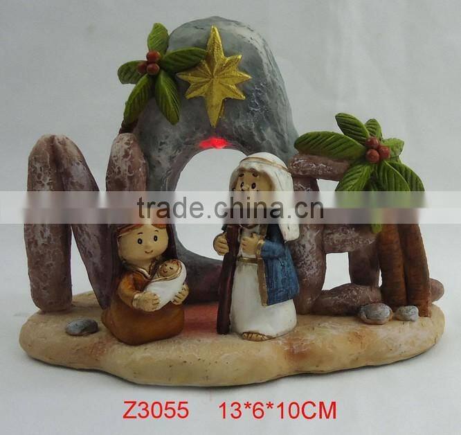 Polyresin 3d baby jesus birth craft holy family figurines