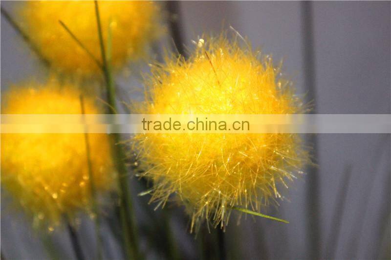 Home and outdoor garden table wedding gate decoration 60cm or 24inches Height artificial 3 heads yellow flowers E04 0617