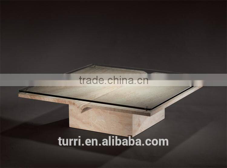 Antique white square marble base Tea table For Sale