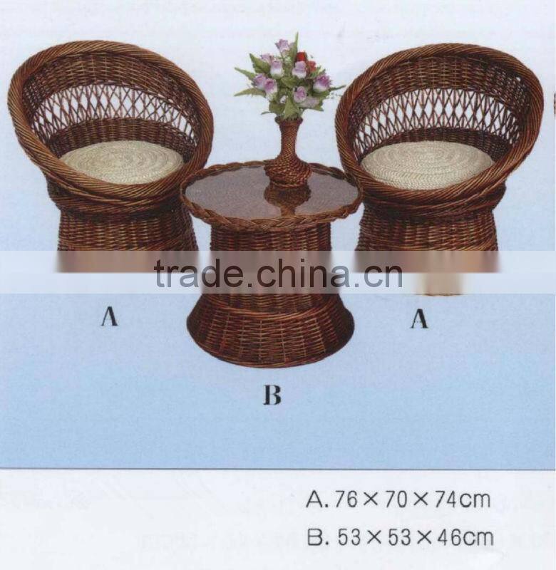 willow wicker sofa set for living room decoration