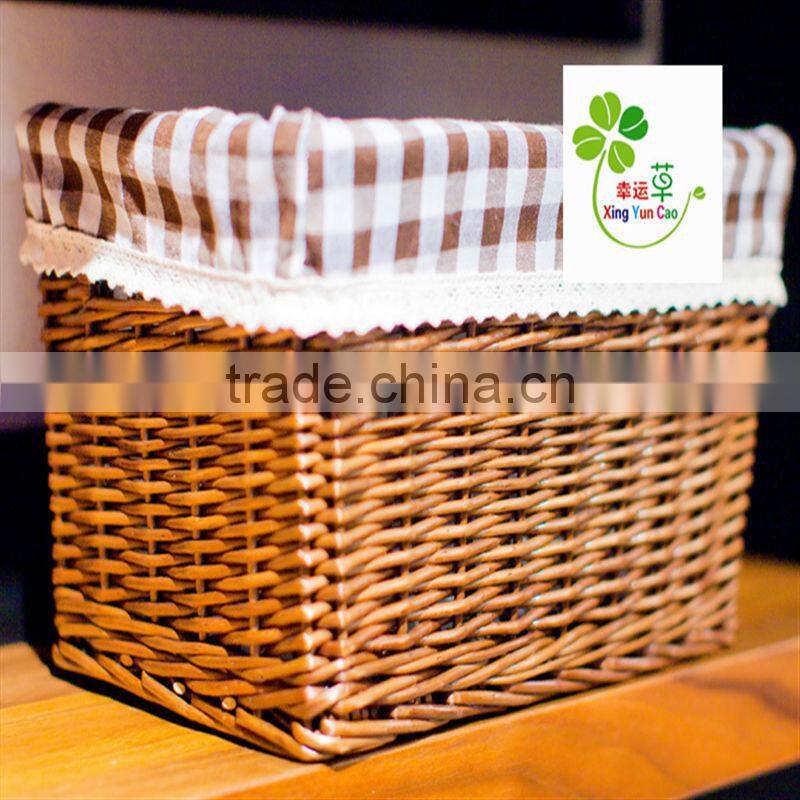 brown 2sets wicker laundry basket with hamper factory supply
