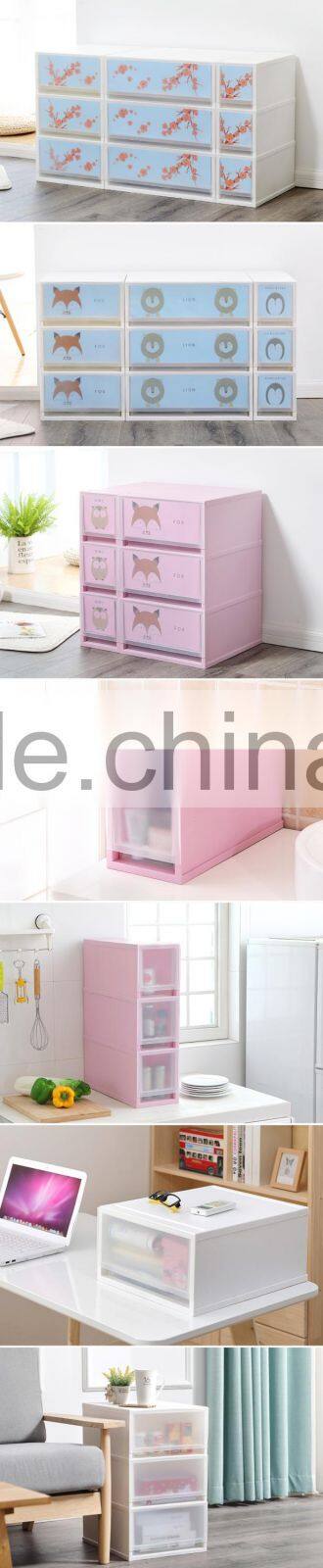 emc plastic drawer for living room, 3 tier plastic Drawer with different sizes