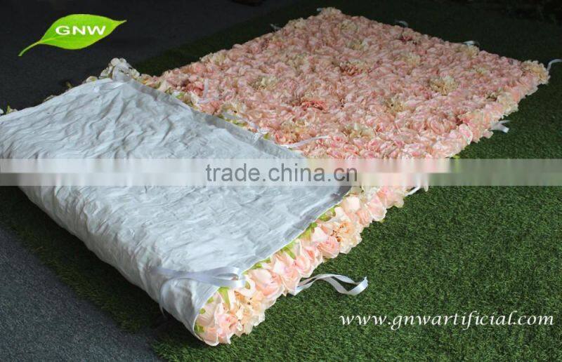 GNW FLW1610 Latest Flower Wall Backdrop Rose And Hydrangea Wedding Decoration Wall With Plywood Stand