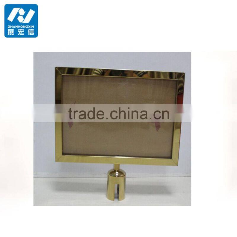 Factory Sale Metal Frame Polished Sign Holder With Barriers Belt