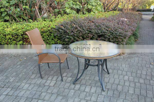 outdoor garden high back dining rattan chair