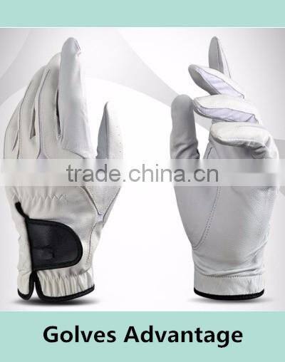 Premium Cabretta Leather Manufacturer& Export White Men's Golf Glove