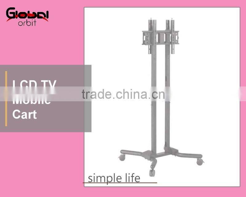 Metal TV Holder Adjustable LCD Monitor Display Mobile TV Cart With Wheel