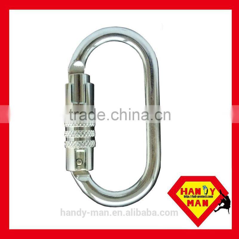2442KTL-3 Triple Lock Galvanized Steel Oval Carabiner