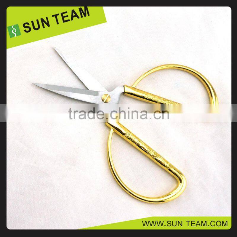 ST005 6"" heavy-duty tailor gold plated ribbon cutting scissors