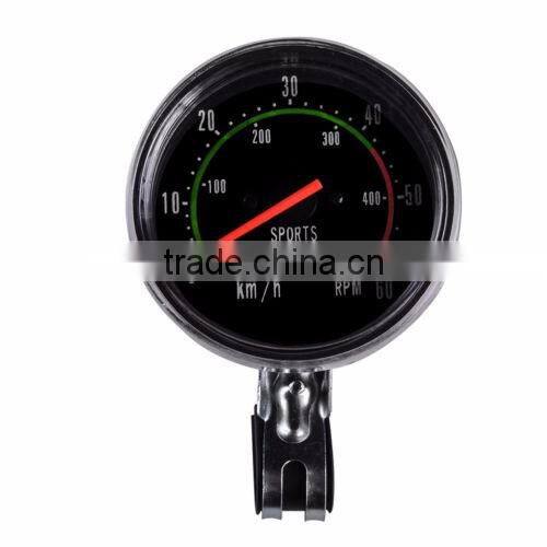 Analog Bicycle Speedometer Resettable Odometer Classic Style For Exercycle Bike