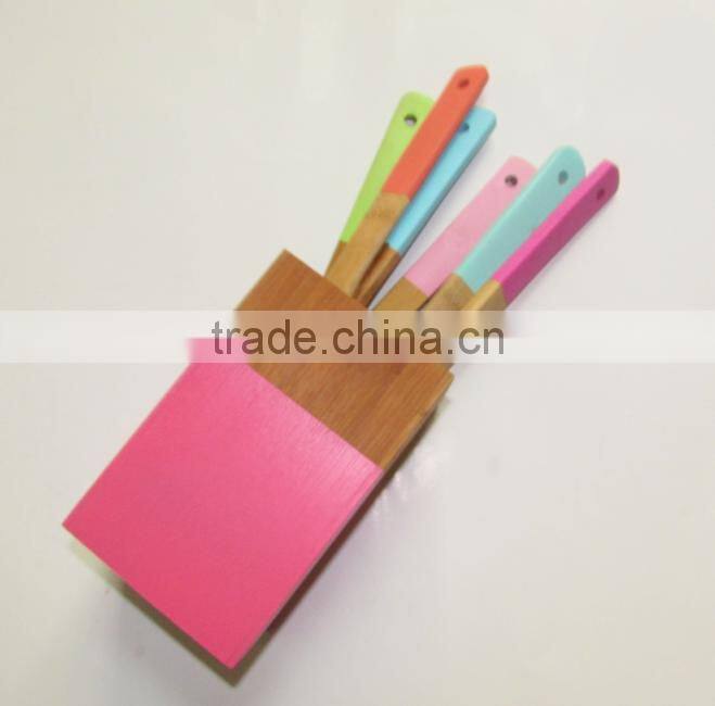 new design color bamboo dinner set with 6pcs/colorful flatware set