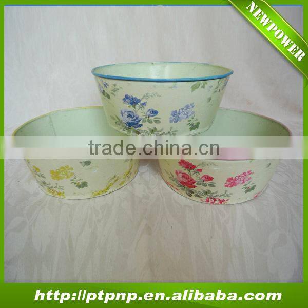 Rose design Metal Flower Pot for Garden