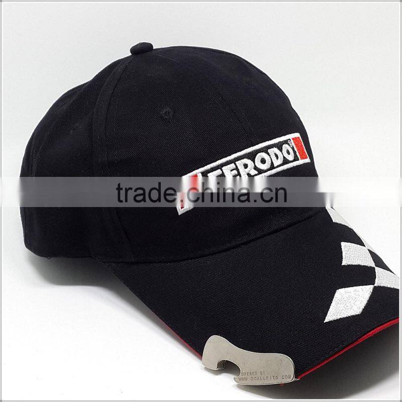 racing caps and hats embroidered with bottle opener