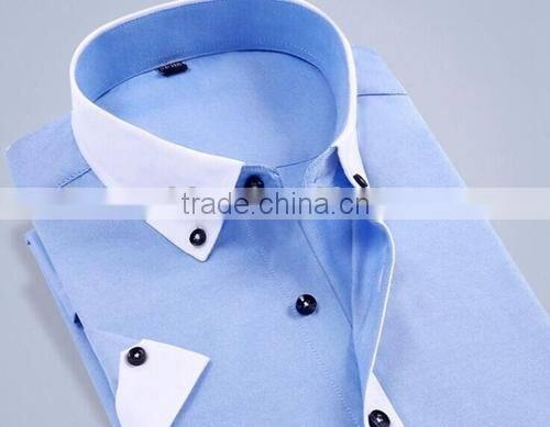 Man Oxford Shirt Short Sleeve Dress Shirt Solid Color Dress Shirt