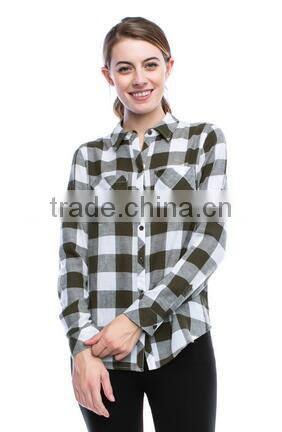 Woman Cotton Plaid Flannel Shirts