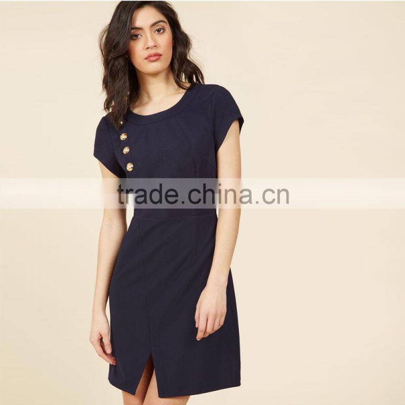 Slim fit sleeveless denim woman casual dress