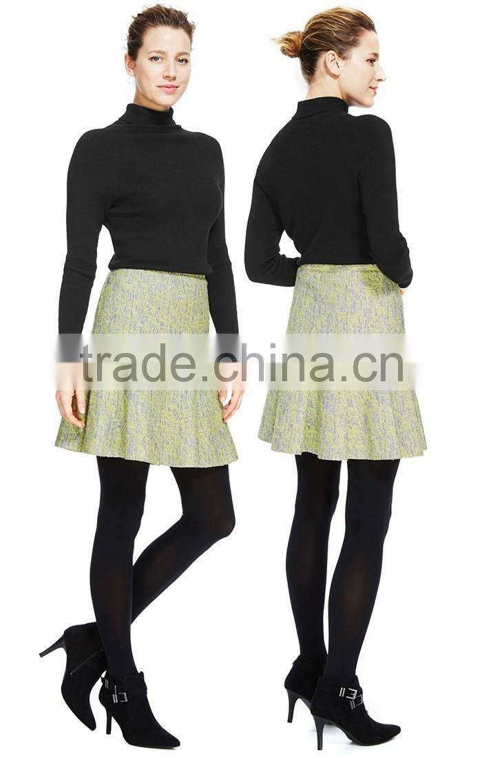 best selling mature women printed flare short skirt made in china