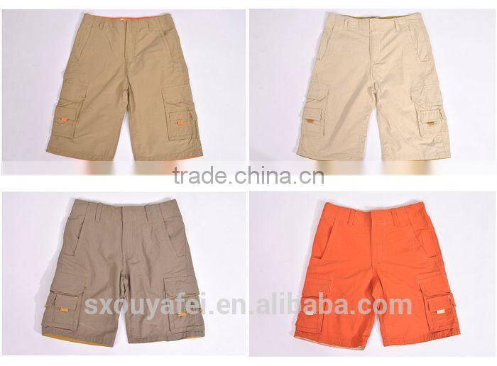 stocks garments children clothing of boys cotton cargo shorts for summer