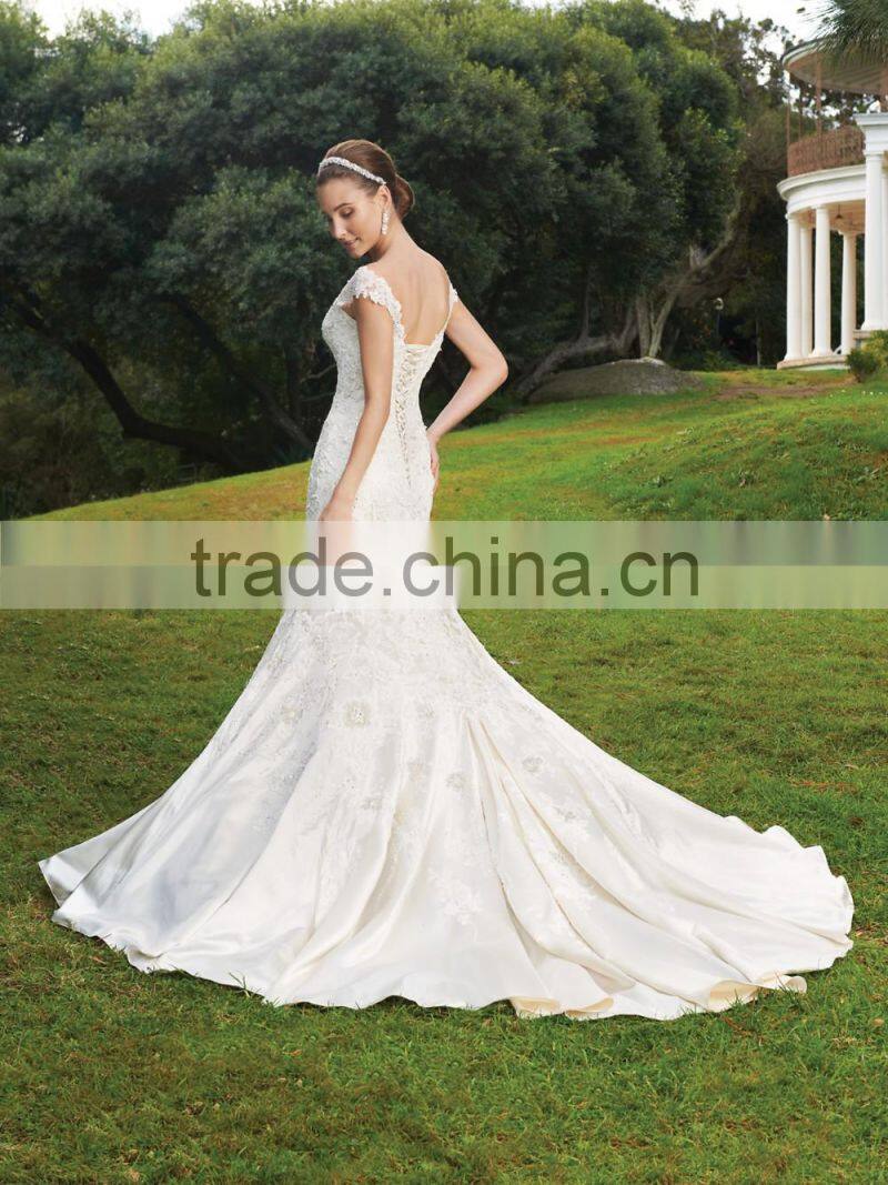 2014 vintage lace backless satin wedding dress patterns