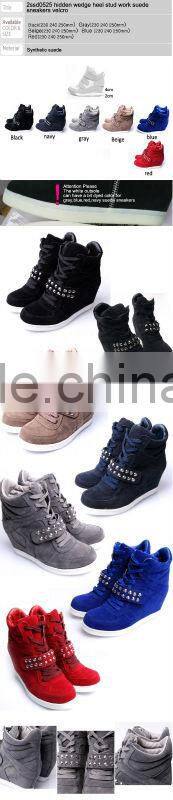color Various hidden wedge heel 4cm tall insole hi-top seankers 2014
