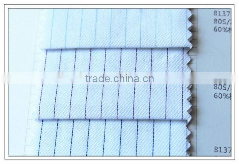 2015 spring 65%Spun Poly 35%Combed Cotton Stripe Shirt Fabric