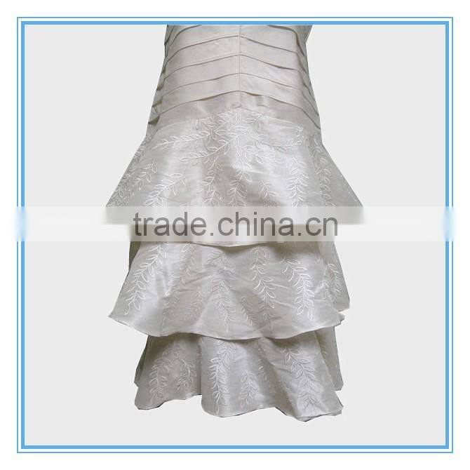 Fashion Business Suit 3/4 Sleeve Bolero+Dress Suit Flare Embroidery Skirt Sweep