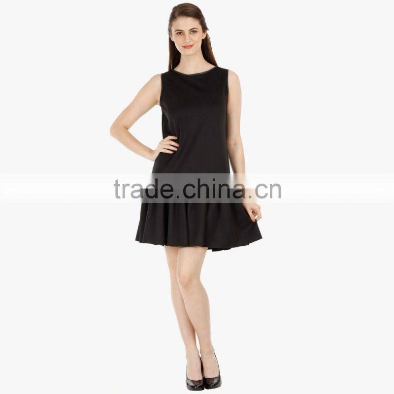 black easy casual women summer dress custom made