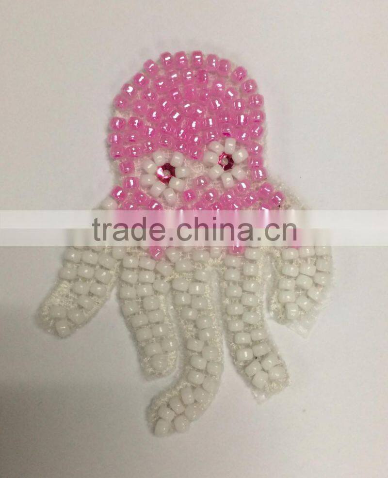 new machine made crochet animal bead applique