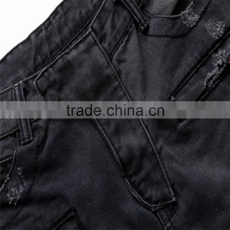 new men's fashion brand jeans male personality folds comfortable hotsale biker jeans
