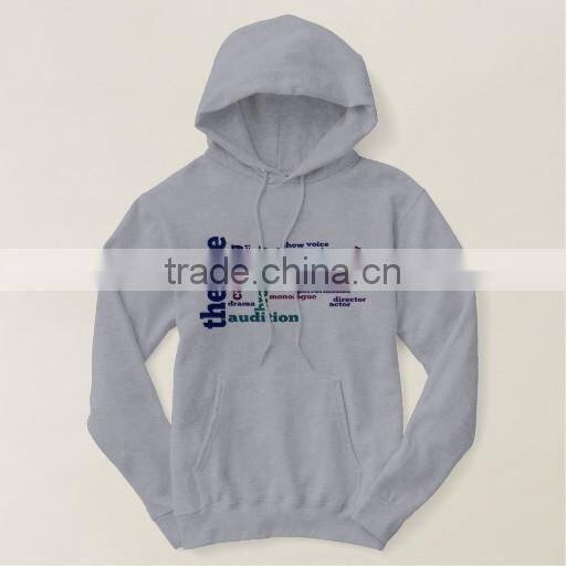 new style design custom print solid color long sleeve hoodie men