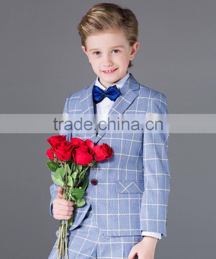 ELPA 2016 boys suit clothing baby Blue plaid boy casual suits for wedding/Show