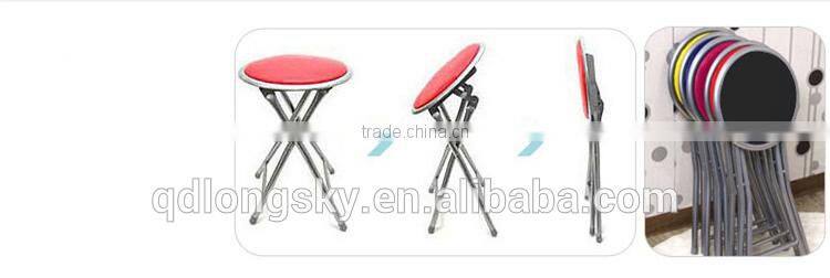 LS-9008A Hot sale top quality steel pipe cheap PU folding stool leather event chair wholesale metal folding chair