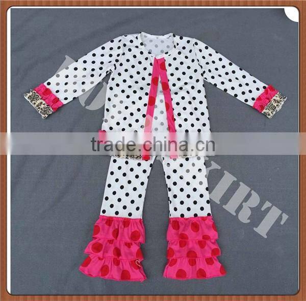 Easter spring fall 2016 ruffles baby girl boutique clothing holiday matching dots pants giggle moon girl cotton remake outfit