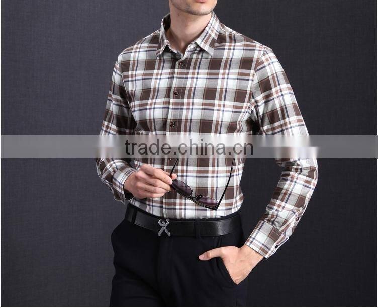 Wholesale cotton long sleeve plaid casual men shirts men clothes