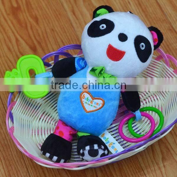 Cute panda pressing musical Plush toys baby educational stuffed & plush toy baby bed hanging toys