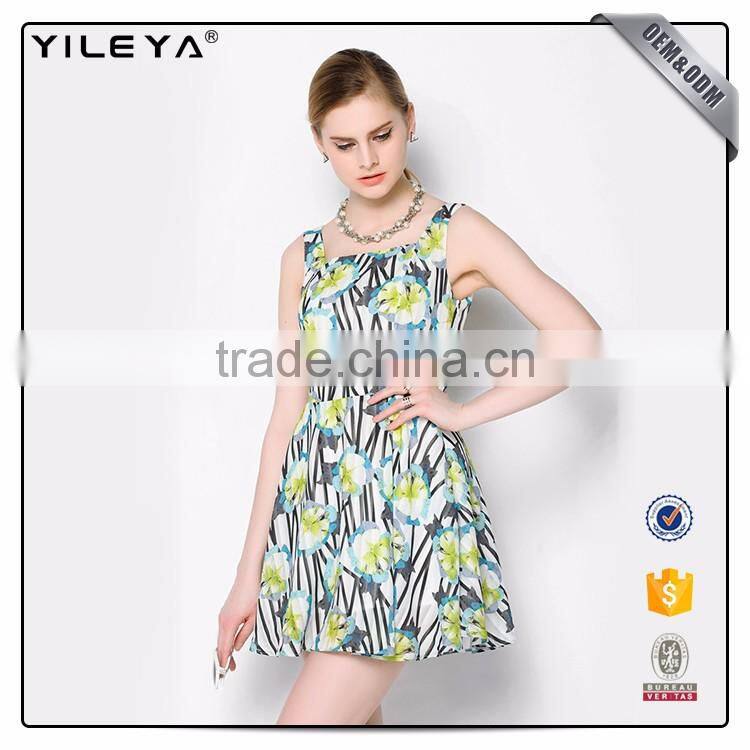 Cute Pattern Floral-Printing Advanced Apparel Dresses